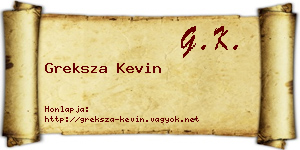 Greksza Kevin névjegykártya